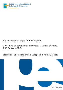 Can Russian companies innovate? – Views of some 250 Russian