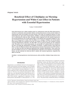 Beneficial Effect of Cilnidipine on Morning Hypertension