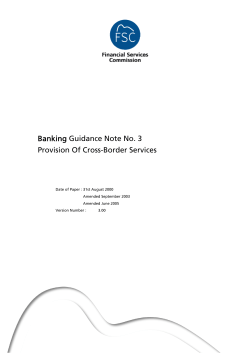 Banking Guidance Note No. 3 Provision Of Cross