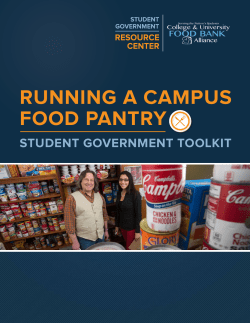 Running a Campus Food pantRy - National Student Campaign