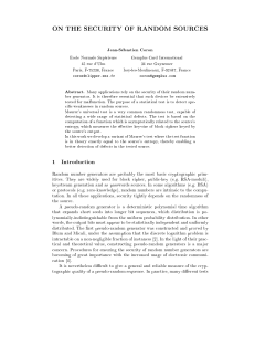 on the security of random sources - Jean