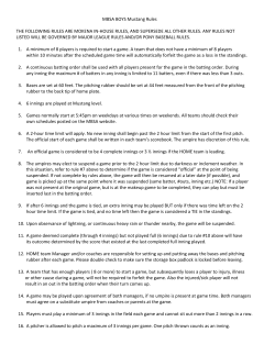 MBSA BOYS Mustang Rules THE FOLLOWING RULES ARE