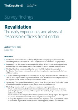 Revalidation: the early experiences and views of