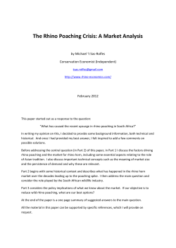 The Rhino Poaching Crisis: A Market Analysis