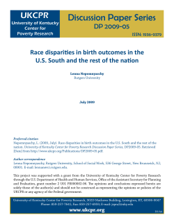 Race Disparities in Birth Outcomes in the US South