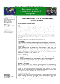 A study on marketing of small scale and cottage Industry products