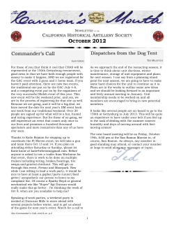 Oct - the California Historical Artillery Society
