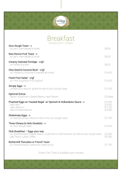 the Cafe and Bar menu.