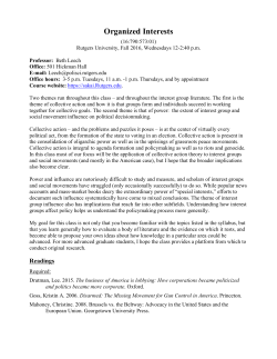 Organized Interests - Political Science, Rutgers University