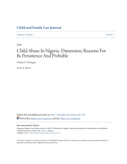 Child Abuse In Nigeria: Dimension, Reasons For Its Persistence And