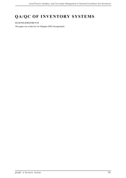 qa/qc of inventory systems - ipcc