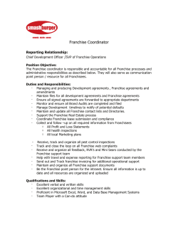 Franchise Coordinator