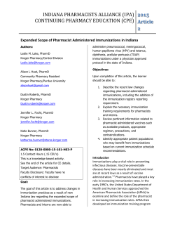 INDIANA PHARMACISTS ALLIANCE (IPA) CONTINUING