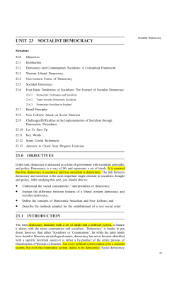 unit 23 socialist democracy