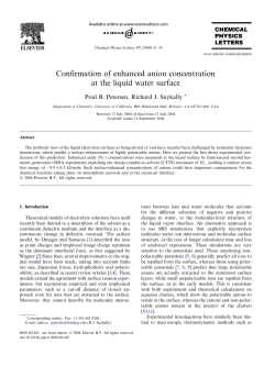 Confirmation of enhanced anion concentration at