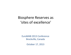 Biosphere Reserves as `sites of excellence`