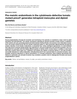 Pre-meiotic endomitosis in the cytokinesis
