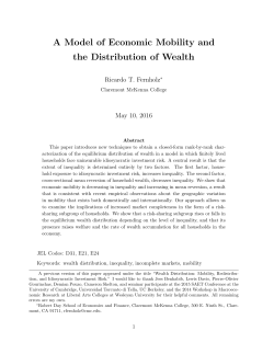 A Model of Economic Mobility and the Distribution of Wealth