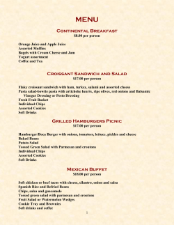 Continental Breakfast Croissant Sandwich and Salad Grilled