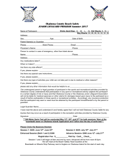 Okaloosa County Beach Safety JUNIOR LIFEGUARD PROGRAM