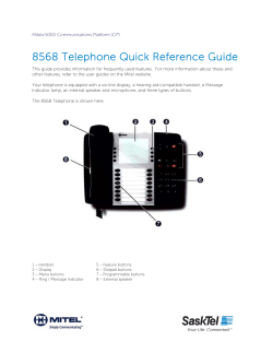 8568 Telephone Quick Reference Guide