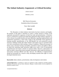 The Infant Industry Argument - Stockholm School of Economics