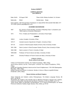 1 Jacob Vernet, Geneva, and the `Philosophes` (Oxford: The Voltaire