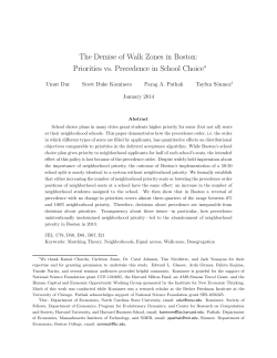 The Demise of Walk Zones in Boston: Priorities vs. Precedence in