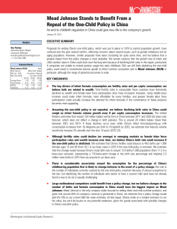 Mead Johnson Stands to Benefit From a Repeal of the