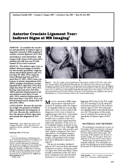 Ligament Tear: Indirect Signs at MR Imaging