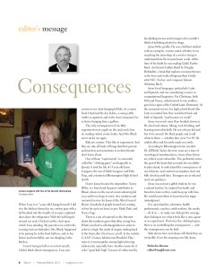 Editor`s Message &mdash; Consequences