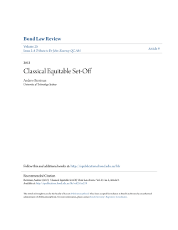 Classical Equitable Set-Off