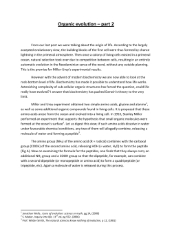 Organic evolution &ndash; part 2