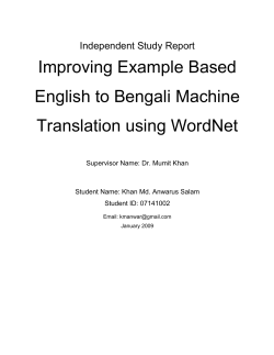 English to Bengali Machine Translation
