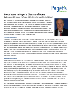 Blood tests in Paget`s Disease of Bone