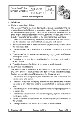 Columbus Police Division Directive I. Definitions