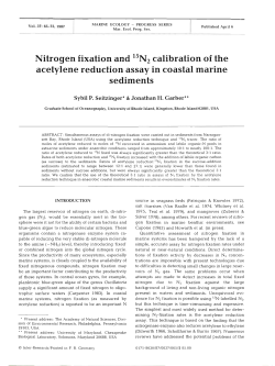 Nitrogen fixation and 1 5 ~ 2 calibration of the acetylene reduction