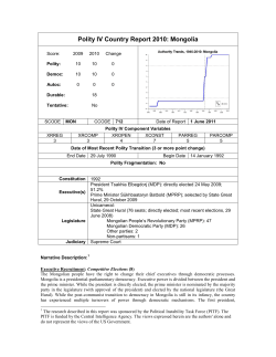 Mongolia - Systemic Peace