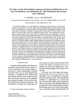 The Role of Lipid Abnormalities, Aqueous and Mucus Deficiencies