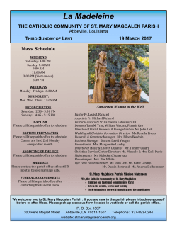 March 19, 2017 - St. Mary Magdalen Church