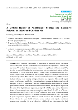 A Critical Review of Naphthalene Sources and Exposures Relevant