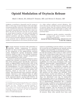 Opioid Modulation of Oxytocin Release - Deep Blue