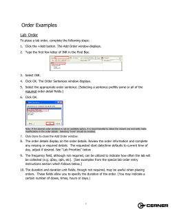 Order Examples - What`s Up Doc?