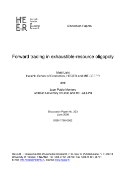 Forward trading in exhaustible-resource oligopoly