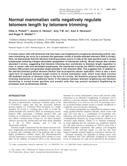 Normal mammalian cells negatively regulate telomere length by