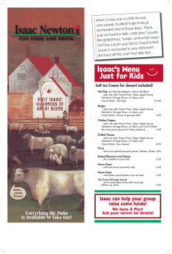 Isaac`s Menu Just for Kids
