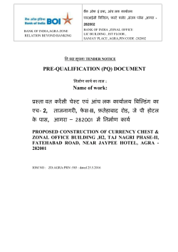 PRE-QUALIFICATION (PQ) DOCUMENT Name of work
