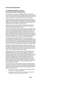 8 Personal Recollections 8.1 Biological radiation science