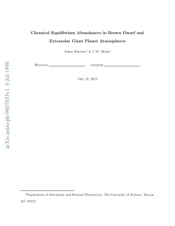 Chemical Equilibrium Abundances in Brown Dwarf and Extrasolar