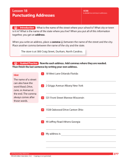 Punctuating Addresses